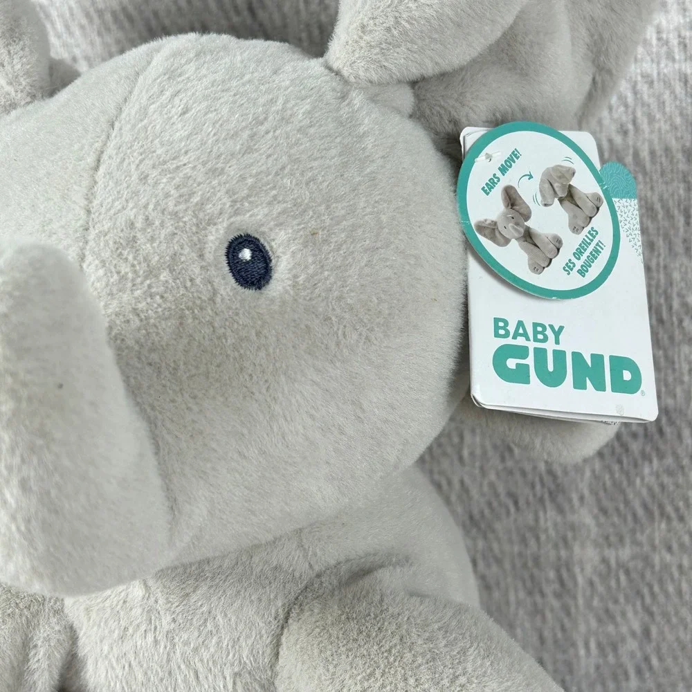 Baby GUND Flappy the Elephant Animated Plush Grey Singing Stuffed Toy NWT 12in
